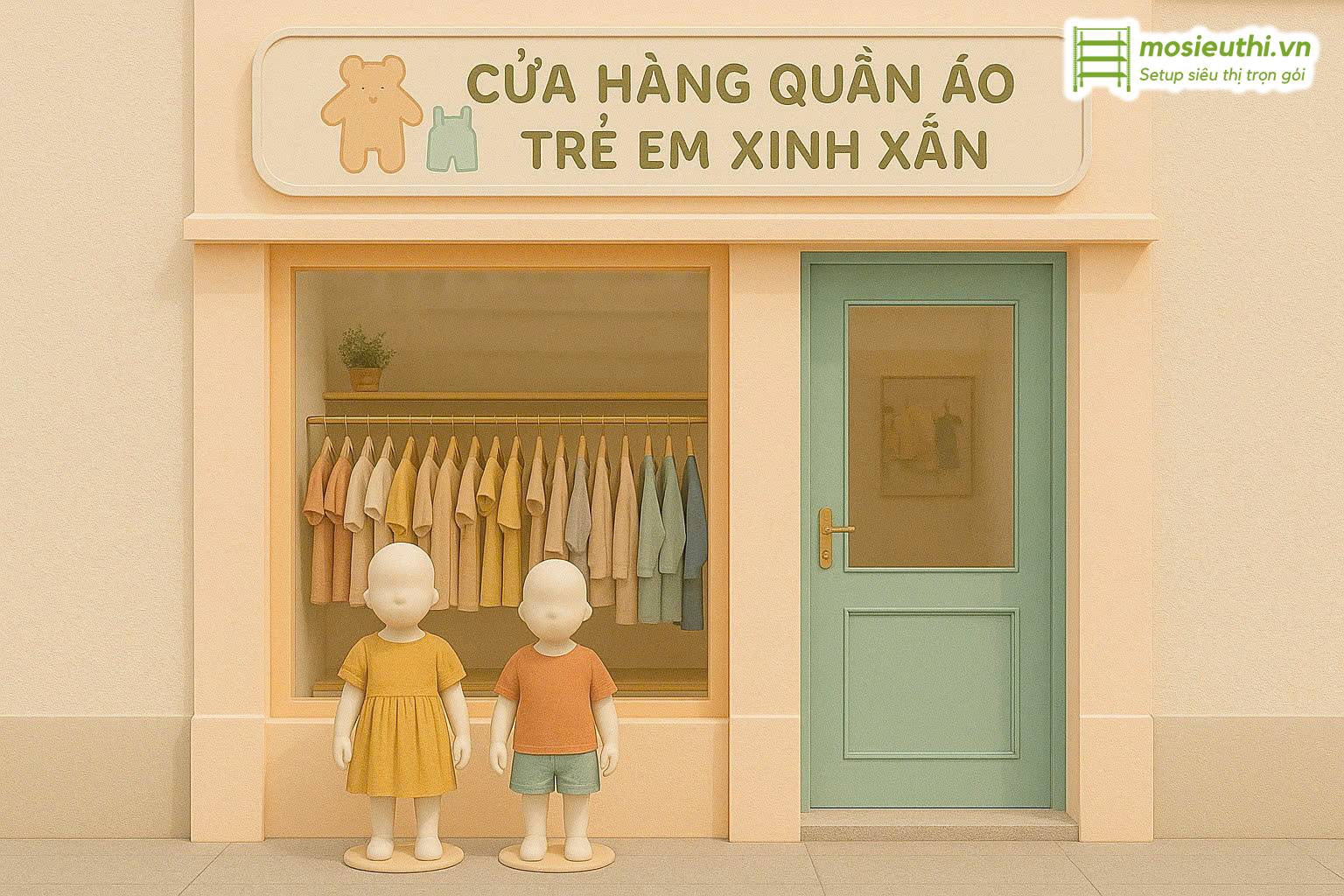 Setup cửa hàng quần áo trẻ em